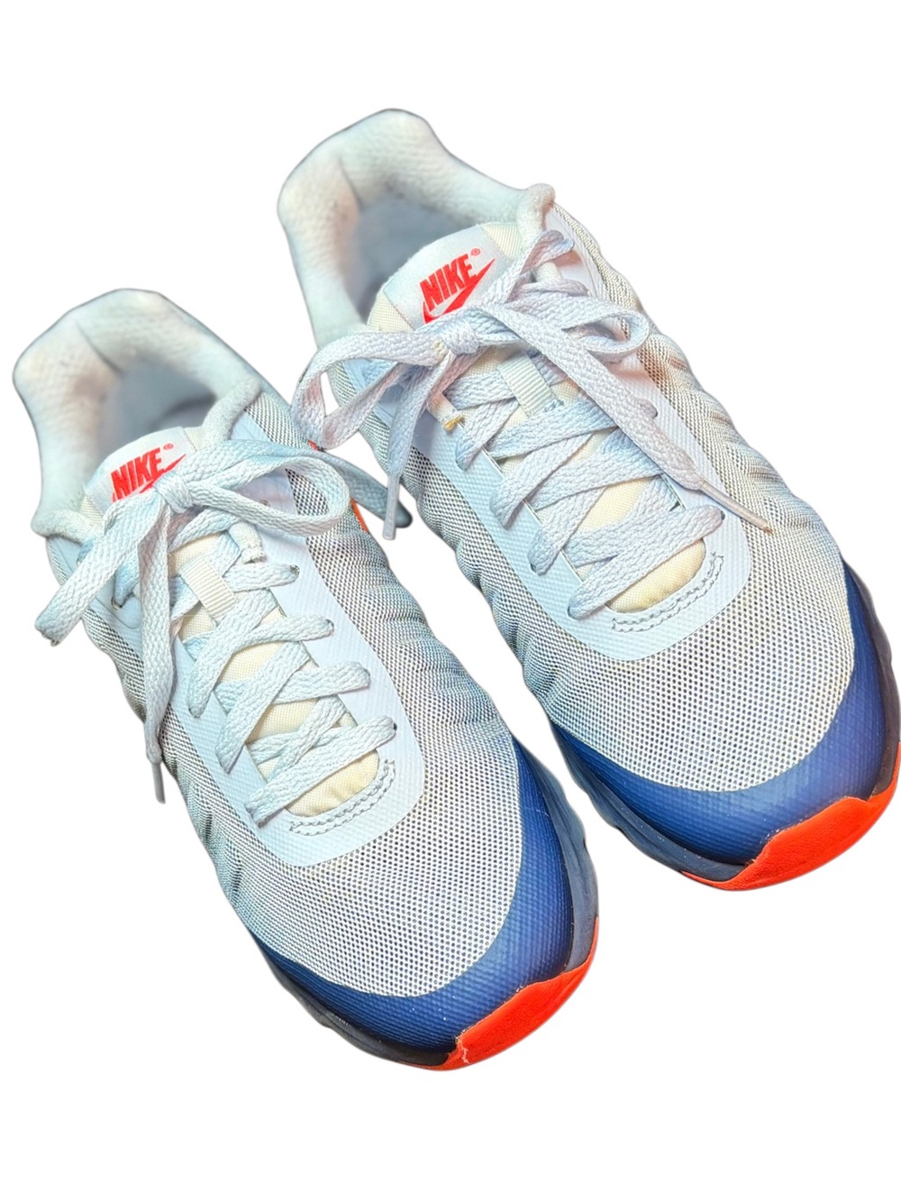 Nike Lightweight Mesh Running Sneakers in Sky Blue with Orange and Navy  Accents - Picture 3 of 9